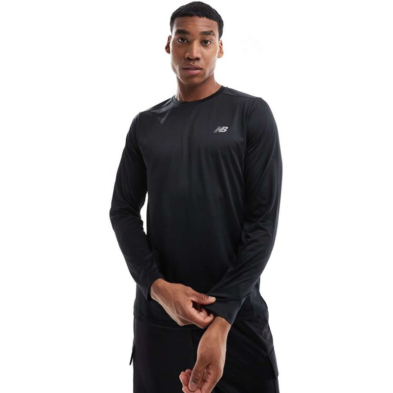 New Balance Sport Essentials long sleeve t-shirt in black