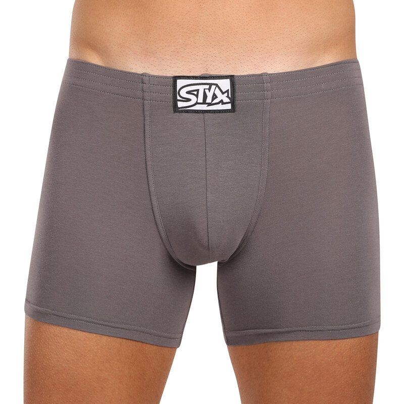 Pánské boxerky Styx long klasická guma tmavě šedé (F1063)