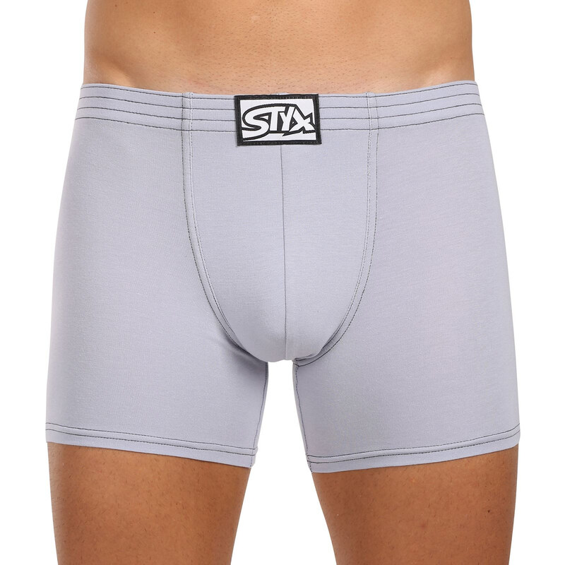 Pánské boxerky Styx long klasická guma světle šedé (F1067)