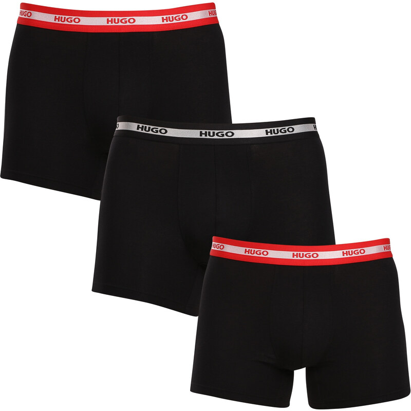 3PACK pánské boxerky HUGO černé (50520475 962)