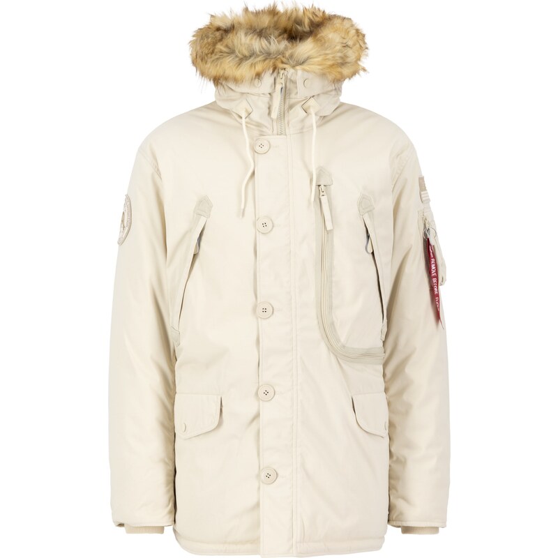 ALPHA INDUSTRIES Zimní bunda béžová / hnědá / červená 105464928