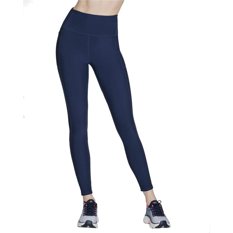 Tmavě modré dámské legíny Skechers GO Flex Rib Fl HW Legging