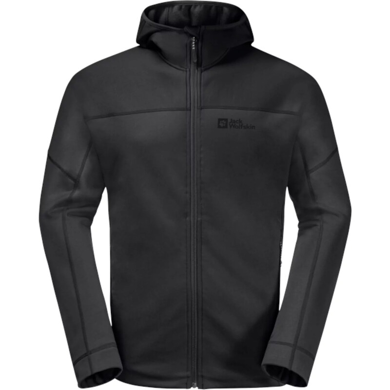 Černá pánská fleecová bunda Jack Wolfskin Hirschberg Hooded FZ M 100599256