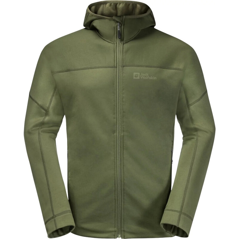 Tmavě zelená pánská fleecová bunda Jack Wolfskin Hirschberg