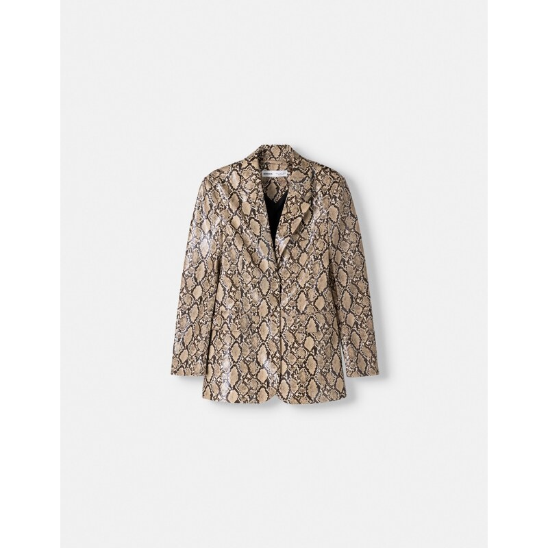 Bershka Blejzr starobéžová / tmavě hnědá / černá 109392463