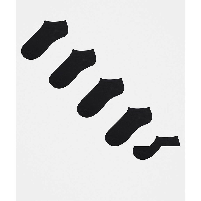 New Look 5 pack trainer socks in black