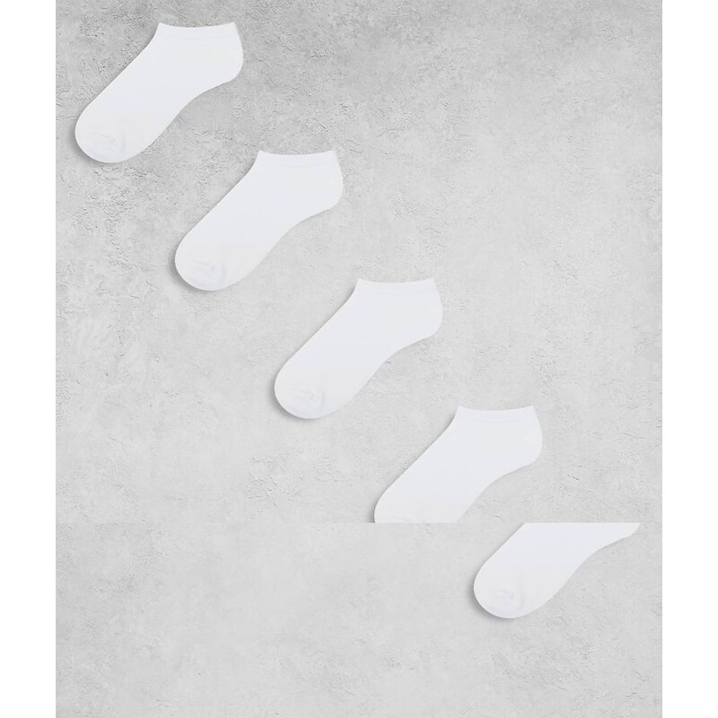 New Look 5 pack trainer socks in white