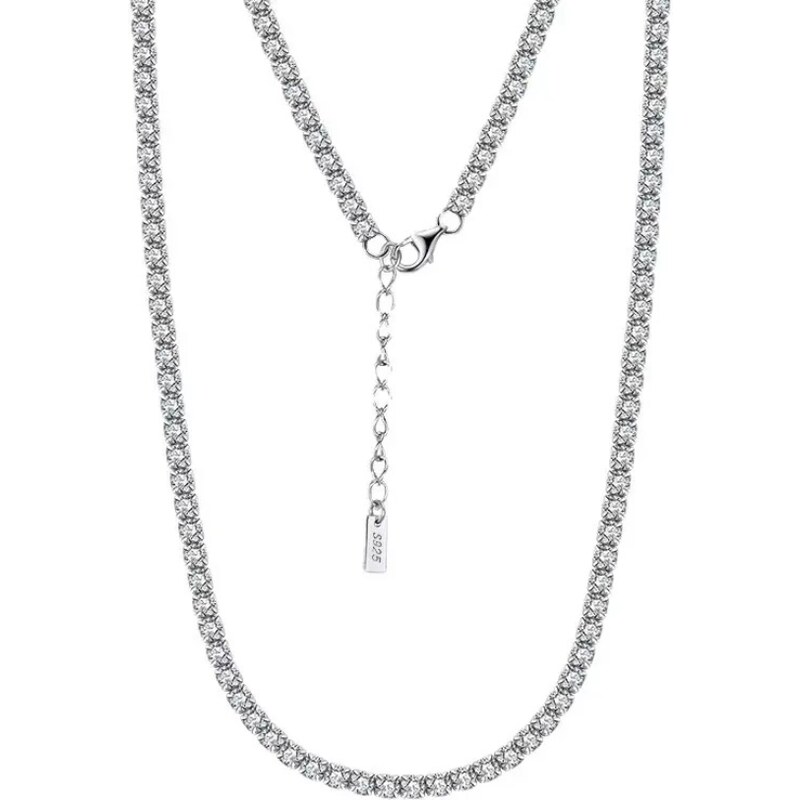 MAJYA Stříbrný tenisový řetízek MYRA 45+5 cm | šířka 3 mm 11197 100616788