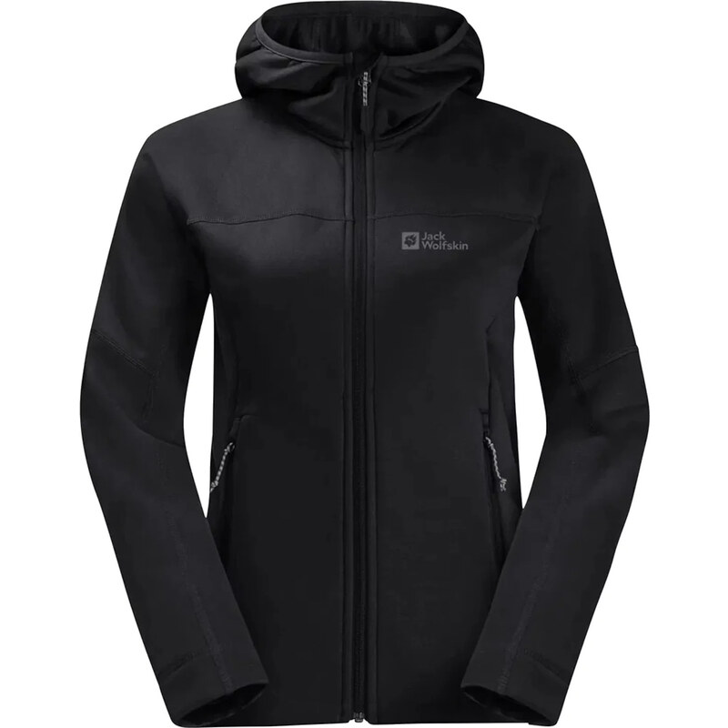 černá dámská funkční mikina Jack Wolfskin Hirschberg Hooded FZ W 100620685