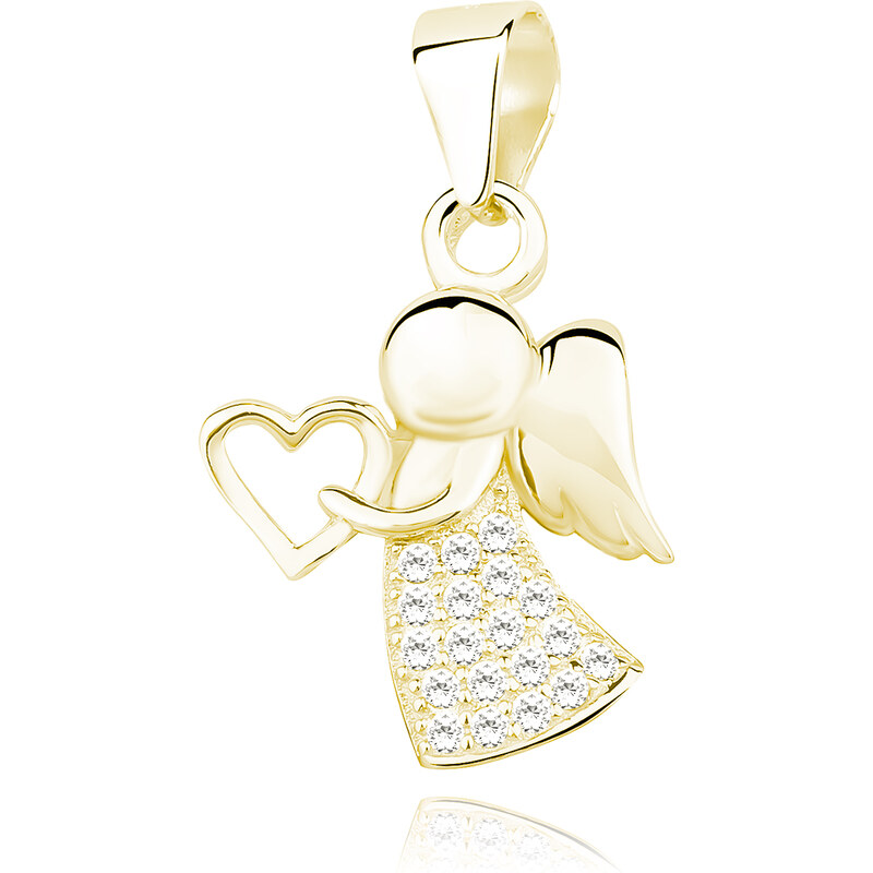 Olivie Stříbrný přívěsek ANDĚL GOLD se srdíčkem 2994 42840904