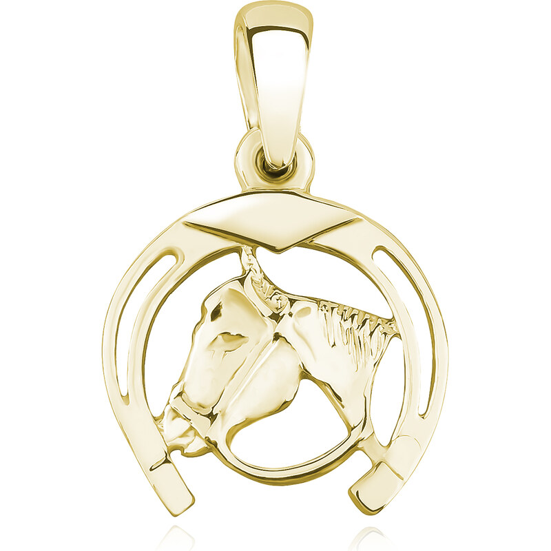 Olivie Stříbrný přívěsek PODKOVA S KONĚM GOLD 4556 55126106