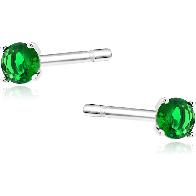 LUNICA Stříbrné náušnice GREEN 0286