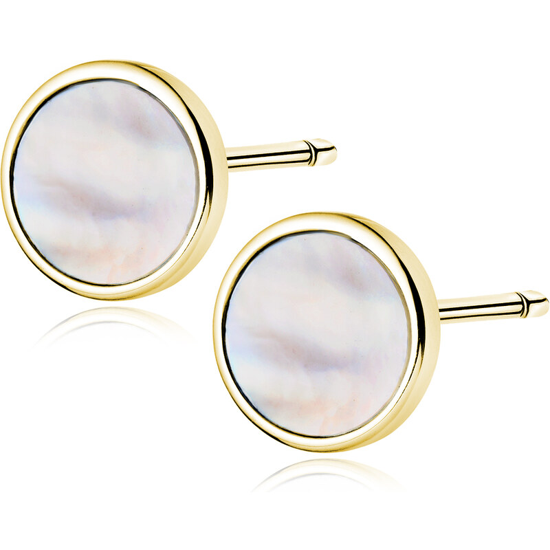 LUNICA Stříbrné náušnice PERLEŤ GOLD 100449112