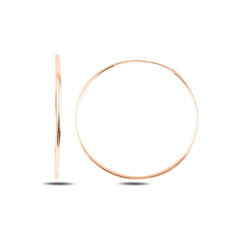 LUNICA Stříbrné kroužkouvé náušnice 3 cm ROSE GOLD 100449317