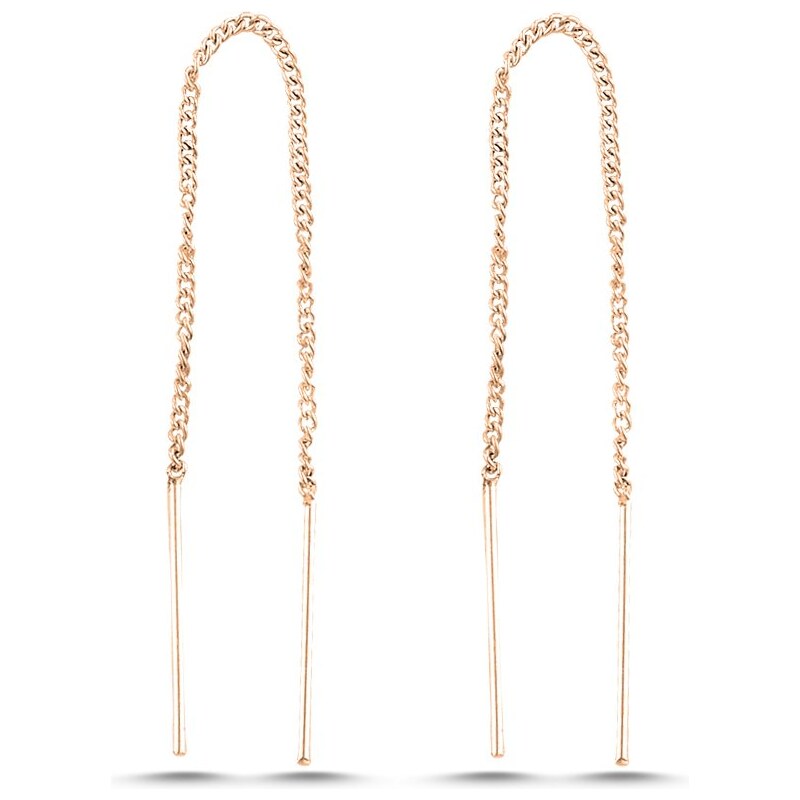 LUNICA Stříbrné řetízkové náušnice ROSE GOLD 100449320