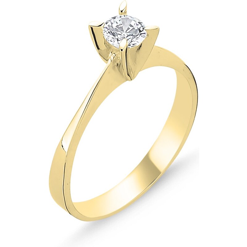 LUNICA Stříbrný zásnubní prstýnek GOLD 100449330