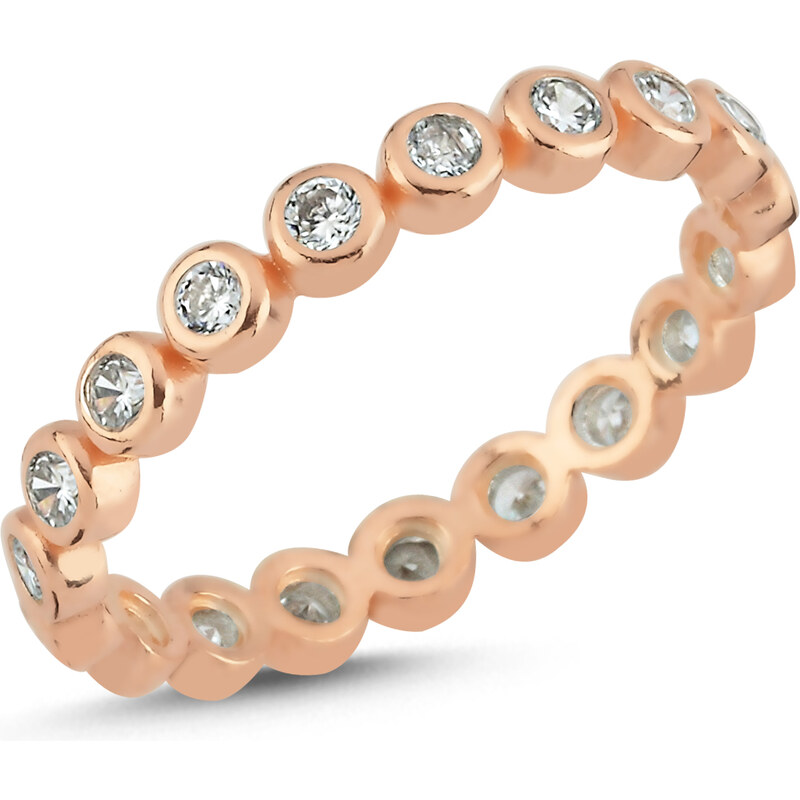 LUNICA Stříbrný ROSE ETERNITY prstýnek se zirkony 100449343