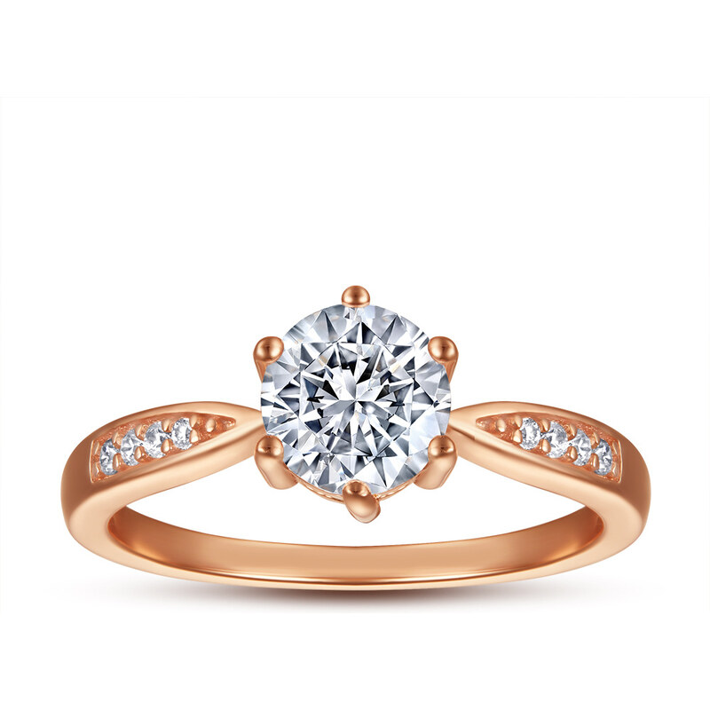 LUNICA Stříbrný prstýnek ROSE GOLD