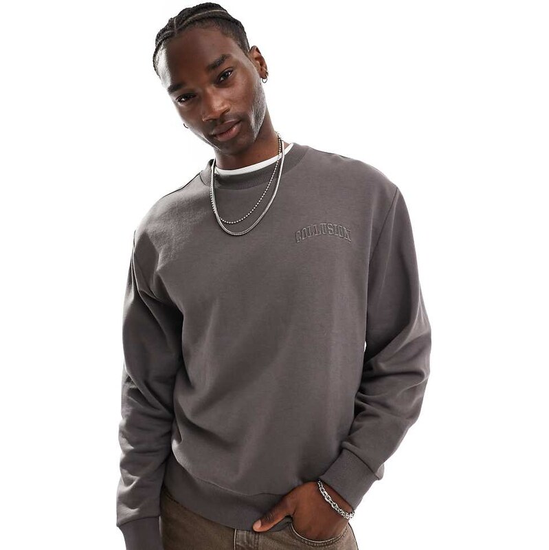COLLUSION sweatshirt in charcoal-Grey