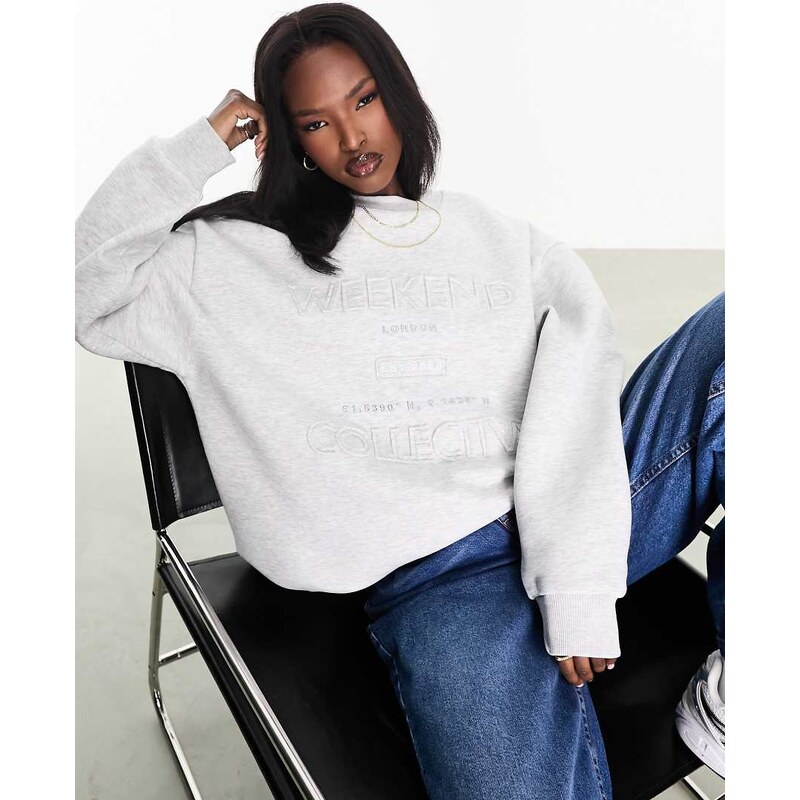 ASOS Weekend Collective Weekend Collective distressed logo sweatshirt 100634361