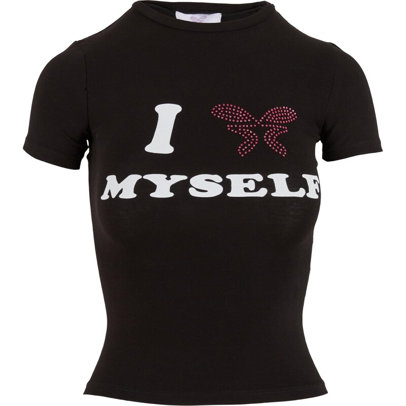 Felicious Tričko Love Yourself magenta / černá / bílá