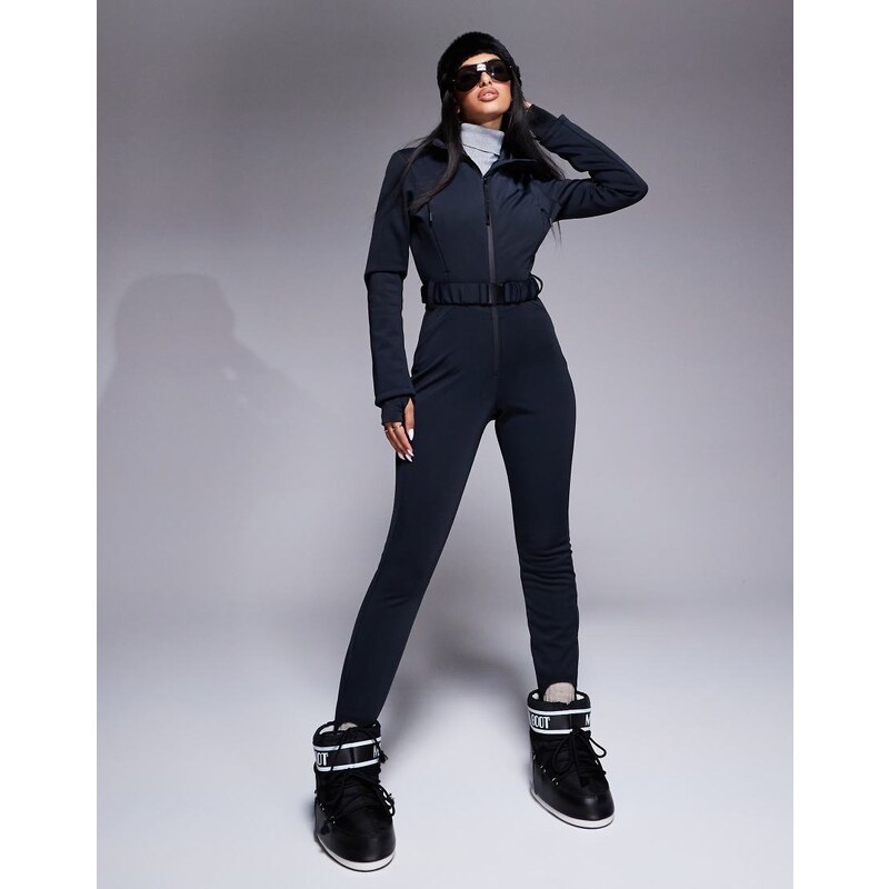ASOS 4505 Ski & Snow 4505 Ski belted ski suit with skinny leg and hood 102667243