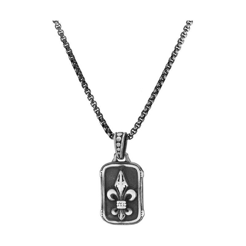Manoki Pánský ocelový náhrdelník Fleur-de-Lis 100650065