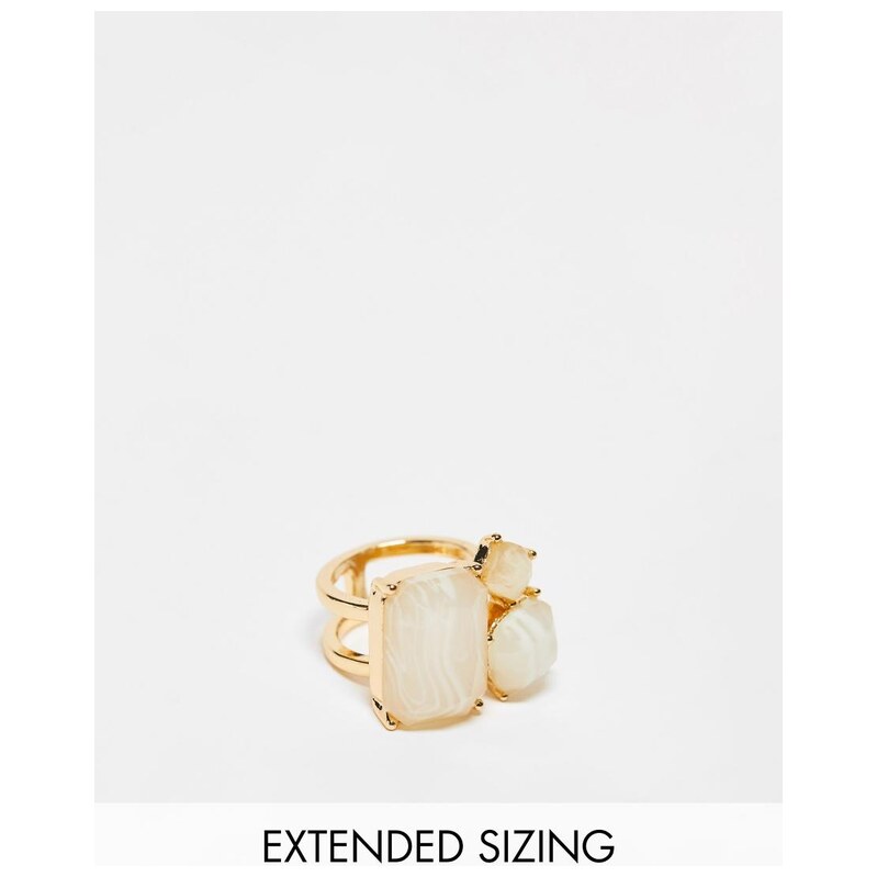 DesignB London semi-precious faux stone statement ring-Gold 115718507