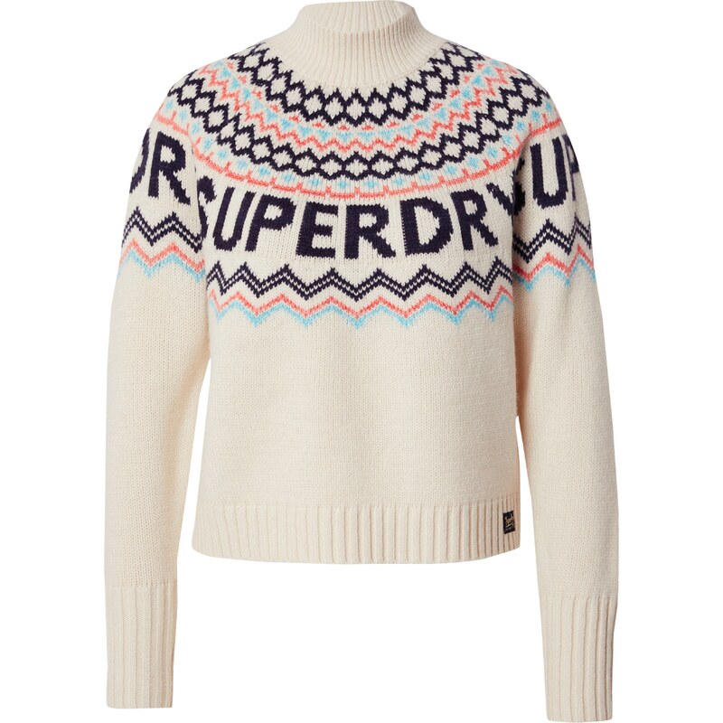 Superdry & Co Svetr Fairisle krémová / marine modrá /