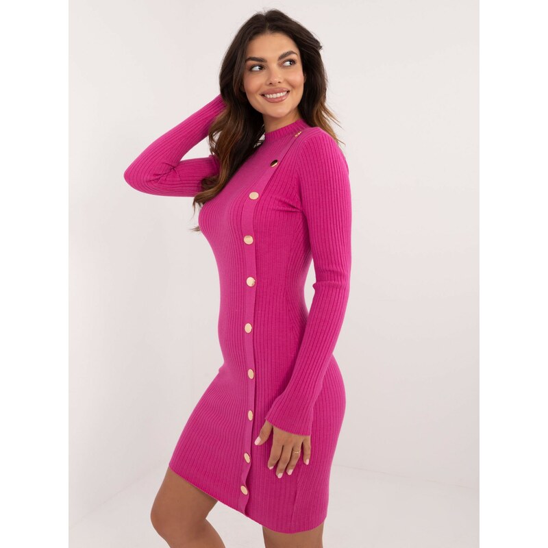 Wool Fashion Italia Dress-AT-SK-2345-2.32-fuchsia
