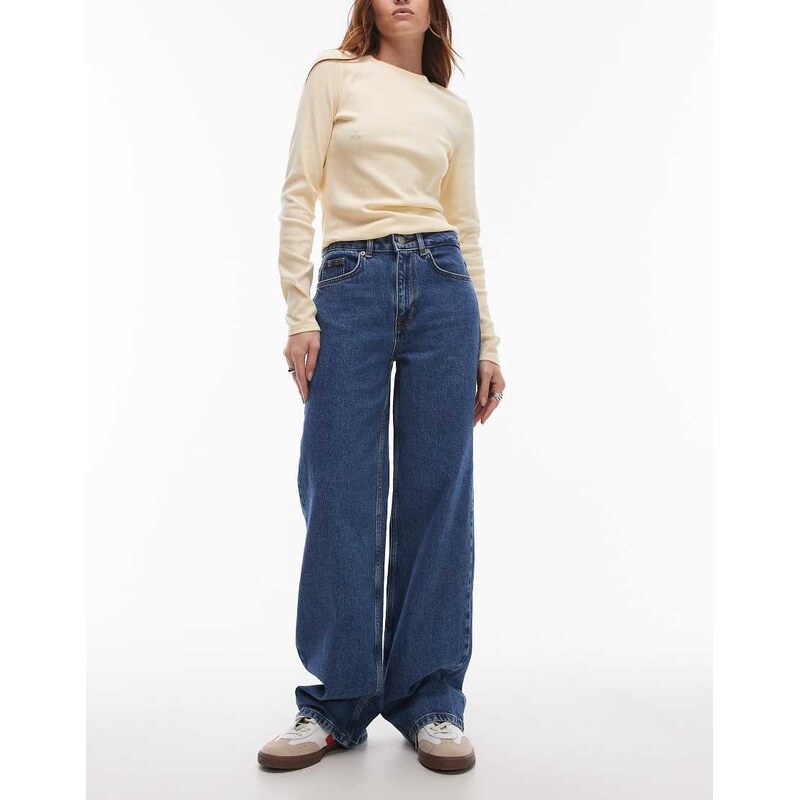 Selected Alice wide leg jean in blue wash 115548017