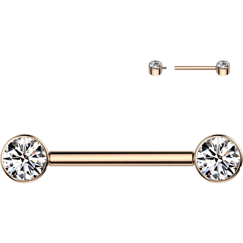 Atreya Titanový piercing do bradavky s vnitřním závitem a