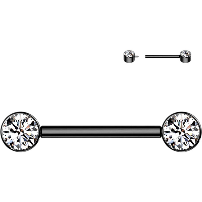 Atreya Titanový piercing do bradavky s vnitřním závitem a