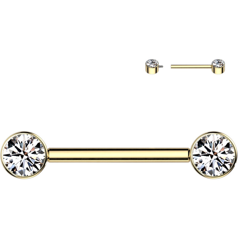 Atreya Titanový piercing do bradavky s vnitřním závitem a