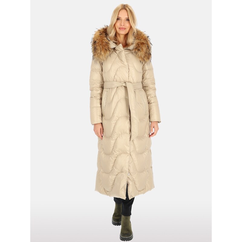 PERSO Womans Womens real down coat with natural fur, color 108122619