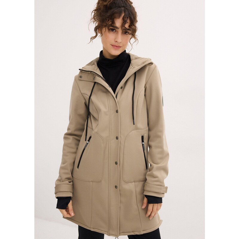 bonprix Softshellová parka Super Stretch, odolná vůči vodě zelená Žena 115721676