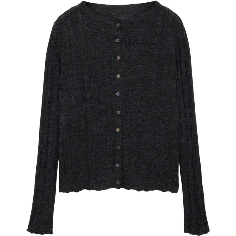 MANGO Kardigan Oporto antracitová 100675342