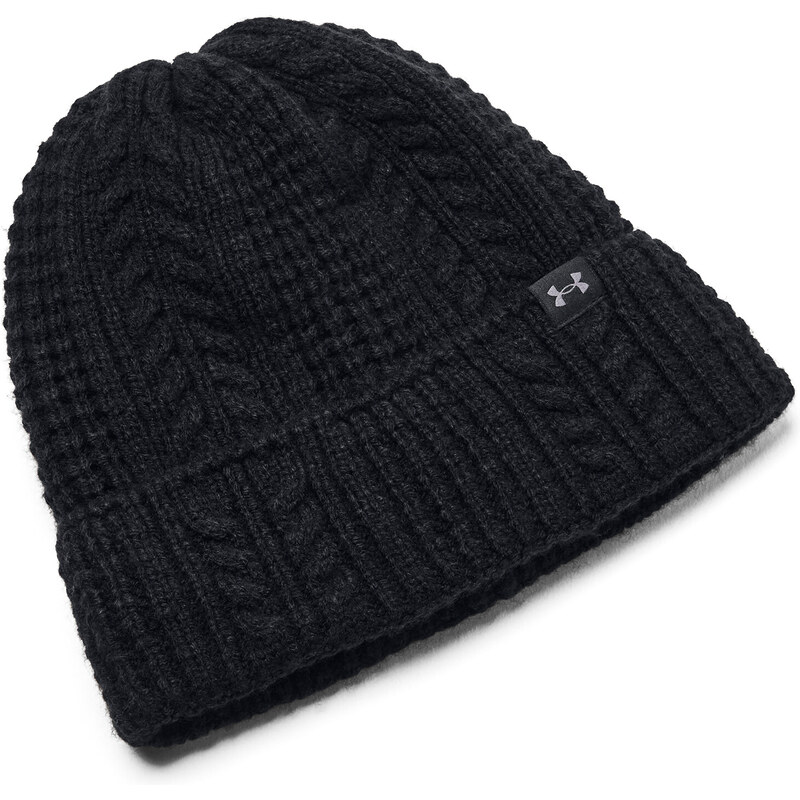 Under Armour W Halftime Cable Knit Beanie-BLK