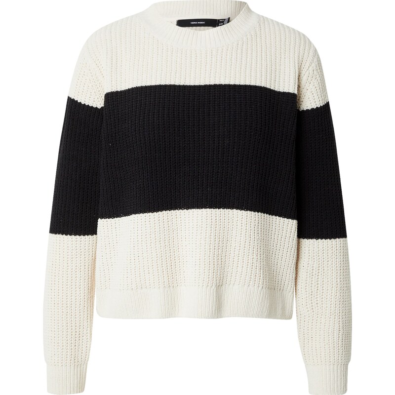 VERO MODA Svetr VMAGATE béžová / černá