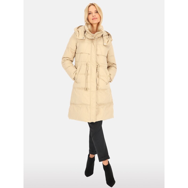 PERSO Womans Womens long real down jacket decorated with strings, 100689909