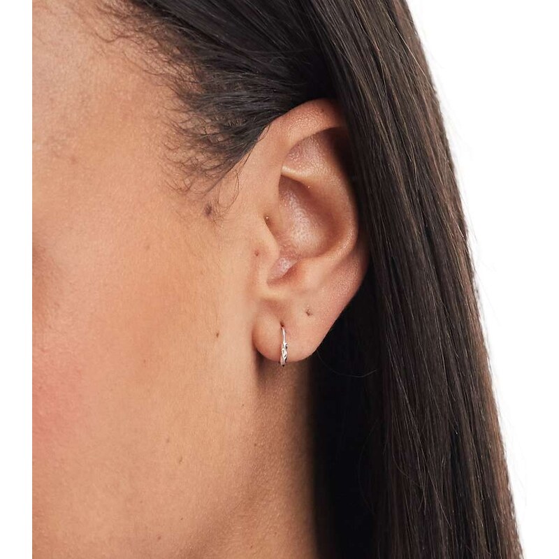 Kingsley Ryan 10mm tiny twisted hoop earrings in sterling silver