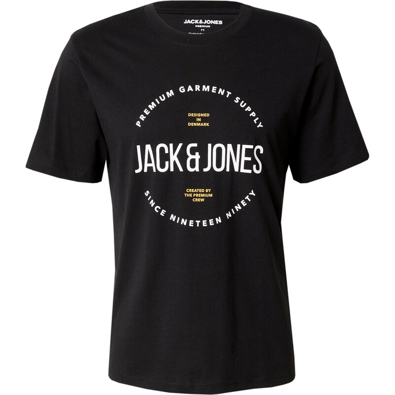 JACK & JONES Tričko JPRBLAAston zlatě žlutá / černá / bílá
