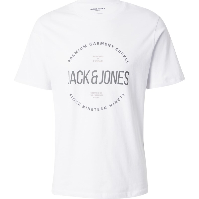 JACK & JONES Tričko JPRBlaaston tmavě šedá / bílá