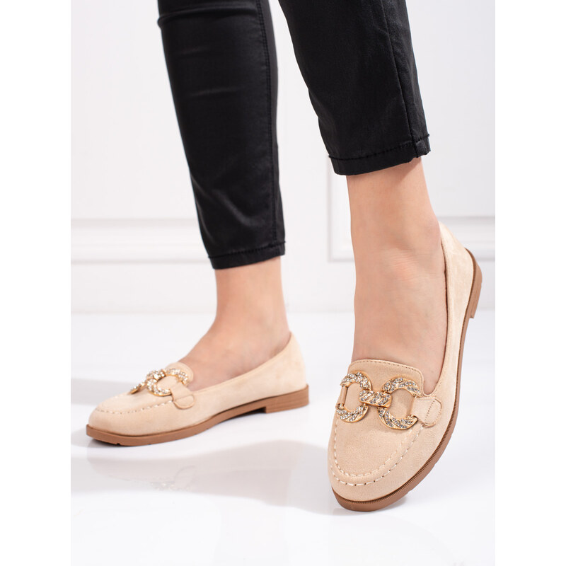 Dámské mokasíny Shelvt Beige 107259975