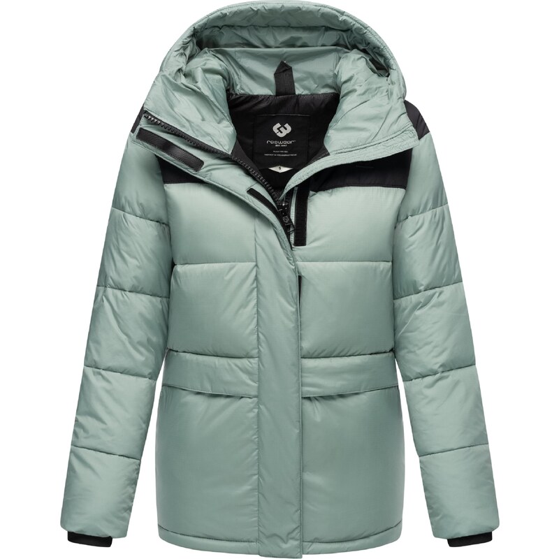 Ragwear Zimní bunda Wikesh pastelově zelená / černá