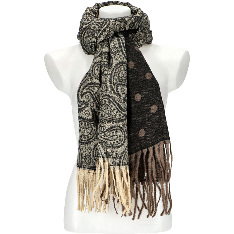 Cashmere Dámská černá teplá dlouhá zimní šála 210x64 cm 100712957