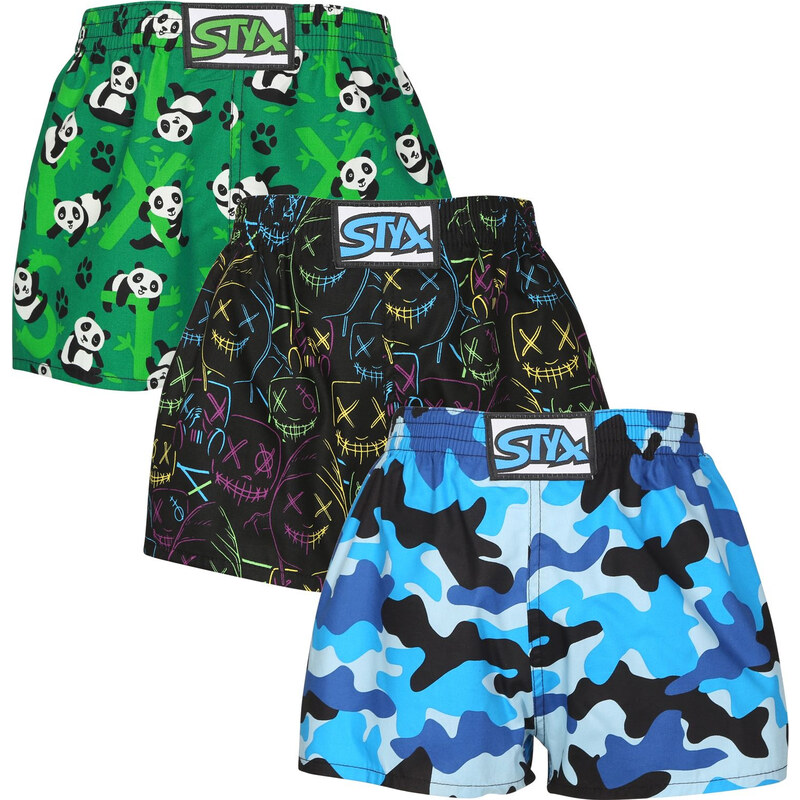 3PACK dětské trenky Styx art klasická guma vícebarevné (3J18023) 6-8 100713461