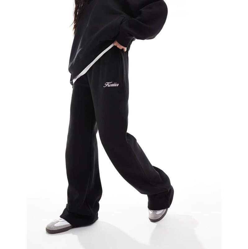 Kaiia wide leg joggers co-ord in black