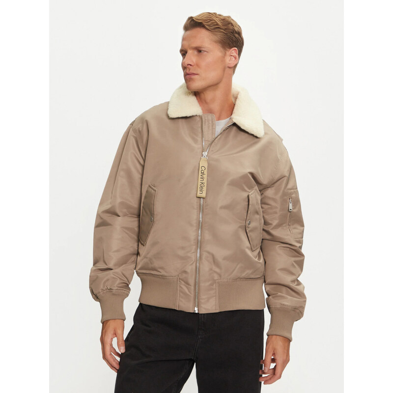Calvin Klein pánská zelenohnědá bunda bomber