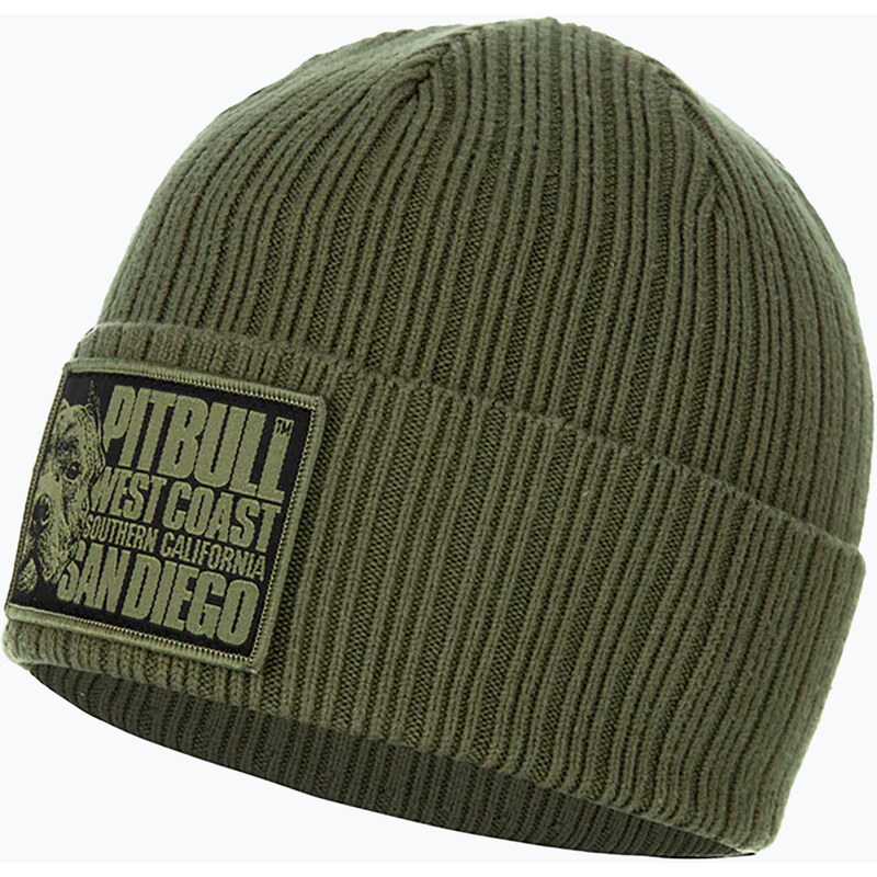 Pánská zimní čepice Pitbull Beanie Silvas Blood Dog olive